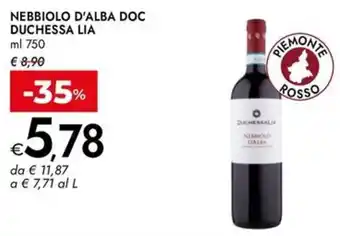 Bennet Nebbiolo d'alba doc DUCHESSA LIA offerta