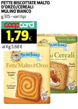 Coop Fette biscottate malto d'orzo/cereali MULINO BIANCO offerta