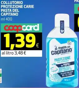 Coop Collutorio protezione carie PASTA DEL CAPITANO offerta