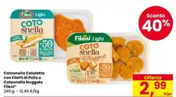 Despar Cotosnella Cotoletta con Filetti di Pollo o Cotosnella Nuggets Fileni offerta