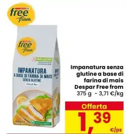 Despar Impanatura senza glutine a base di farina di mais Despar Free from offerta