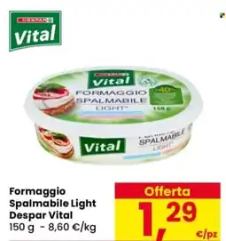 Despar Formaggio Spalmabile Light Despar Vital offerta