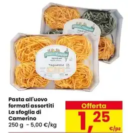 Despar Pasta all'uovo formati assortiti La sfoglia di Camerino offerta
