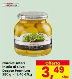 Despar Carciofi interi in olio di oliva Despar Premium offerta