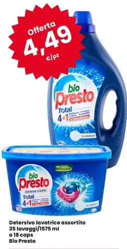 Despar Detersivo lavatrice o 18 caps Bio Presto offerta