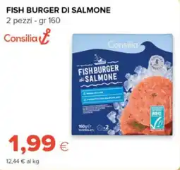 Oasi Consilia fish burger di salmone offerta