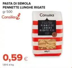 Oasi Consilia pasta di semola pennette lunghe rigate offerta