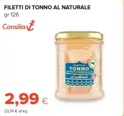 Oasi Consilia filetti di tonno al naturale offerta