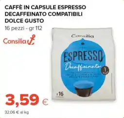 Oasi Consilia caffè in capsule espresso decaffeinato compatibili dolce gusto offerta