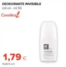 Oasi Consilia deodorante invisibile roll on offerta