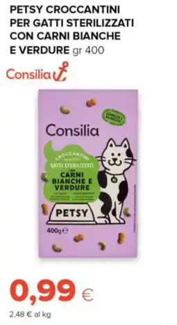 Oasi Consilia petsy croccantini per gatti sterilizzati con carni bianche e verdure offerta