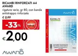 Bennet Ricambi rinforzati a4 AWARD offerta