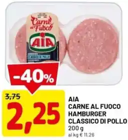 DPiù Aia carne al fuoco hamburger classico di pollo offerta