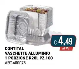 PGS Cash&Carry Contital vaschette alluminio 1 porzione R28L pz.100 a offerta