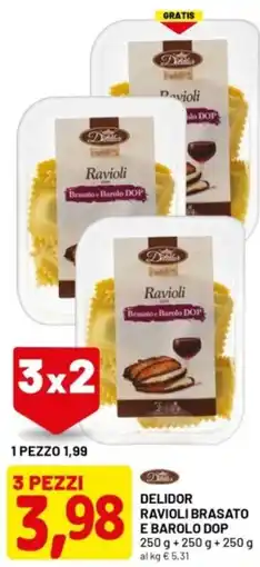 DPiù Delidor ravioli brasato e barolo dop offerta