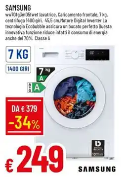 Galassia SAMSUNG ww70fg3m05twet lavatrice offerta