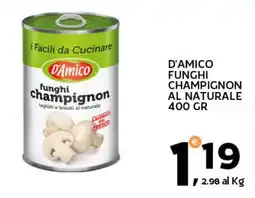 Extra Supermercati D'amico funghi champignon al naturale offerta