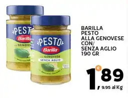 Extra Supermercati Barilla pesto alla genovese con/ senza aglio offerta