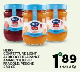 Extra Supermercati Hero confetture light albicocche/arance amare/ciliegie/ fragole/pesche offerta