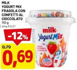 DPiù Milk yogurt mix fragola con confetti al cioccolato offerta