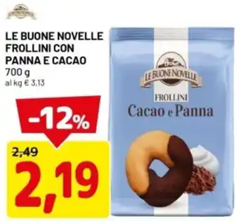 DPiù Le buone novelle frollini con panna e cacao offerta