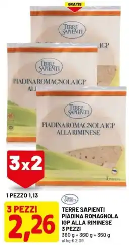 DPiù Terre sapienti piadina romagnola igp alla riminese 3 pezzi offerta