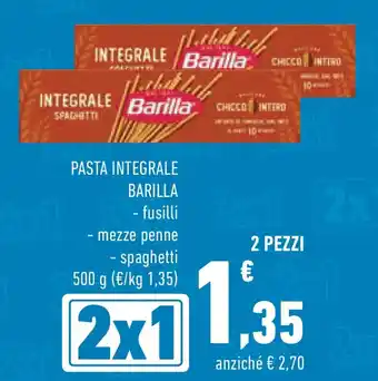 Pasta integrale barilla, fusilli, mezze penne e spaghetti
