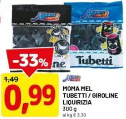 DPiù Moma mel tubetti / giroline liquirizia offerta