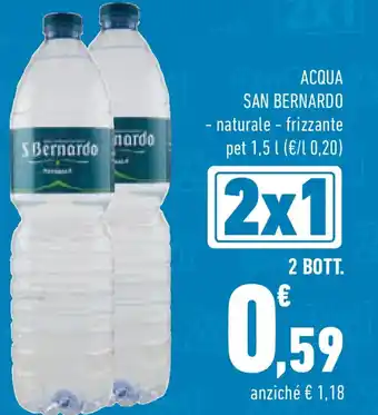 Acqua san bernardo naturale e frizzante