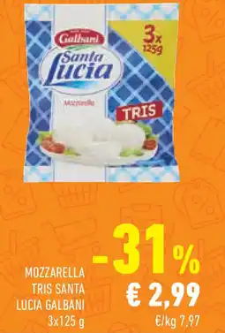 Conad Mozzarella tris santa lucia GALBANI offerta