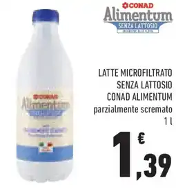Conad Latte microfiltrato senza lattosio conad alimentum parzialmente scremato offerta