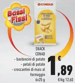 Conad Snack conad bastoncini di patate, petali di patate offerta