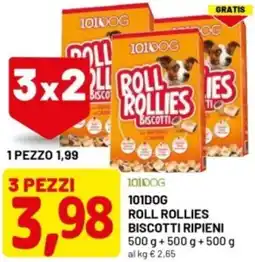 DPiù 101dog roll rollies biscotti ripieni offerta