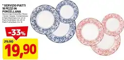 DPiù Servizio piatti 18 pezzi in porcellana offerta