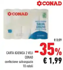 Conad Carta igienica 2 veli conad confezione salvaspazio offerta