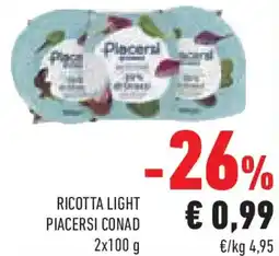 Conad Ricotta light PIACERSI CONAD offerta