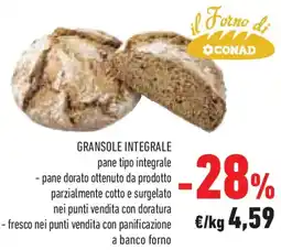 Conad Gransole integrale pane tipo integrale offerta