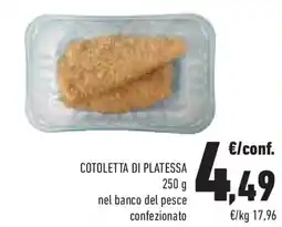 Conad Cotoletta di platessa nel banco del pesce confezionato offerta