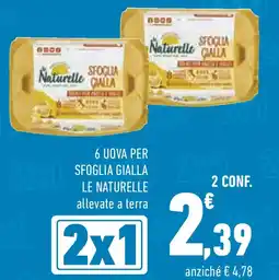 Conad Superstore 6 uova per sfoglia gialla LE NATURELLE offerta
