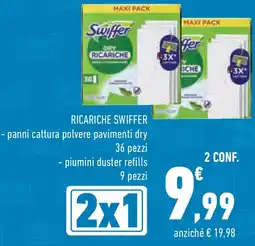 Conad Superstore Ricariche swiffer panni cattura polvere pavimenti dry e piumini duster refills offerta