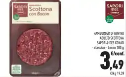 Conad Superstore Hamburger di bovino adulto scottona SAPORI&IDEE CONAD offerta
