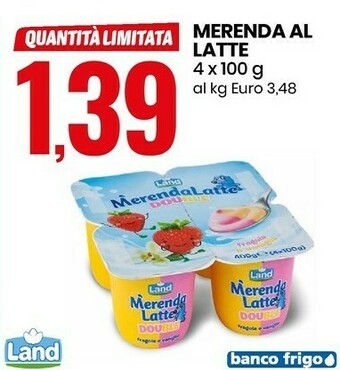 Eurospin Land merenda al latte offerta