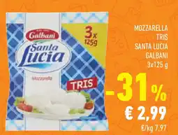 Conad Superstore Mozzarella tris santa lucia GALBANI offerta