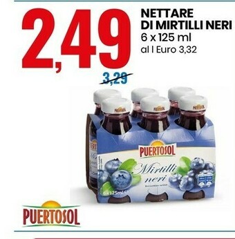 Eurospin Nettare di mirtilli neri offerta