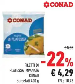 Conad Superstore Filetti di platessa impanata CONAD offerta