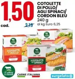 Eurospin Cotolette di pollo agli spinaci/ cordon bleu offerta