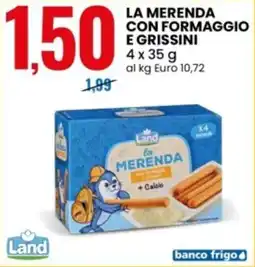 Eurospin Land La merenda con formaggio e grissini offerta