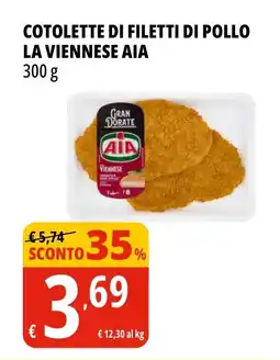 Tigros Cotolette di filetti di pollo la viennese AIA offerta