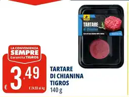 Tigros Tartare di chianina TIGROS offerta
