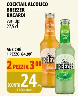 Tigros Cocktail alcolico breezer BACARDI offerta